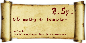 Némethy Szilveszter névjegykártya