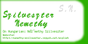 szilveszter nemethy business card